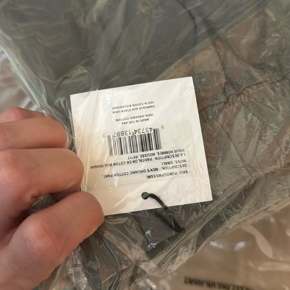 Parachute Men’s Organic Cotton Lounge Drawstring Pants Moss Green S M - Picture 4 of 5